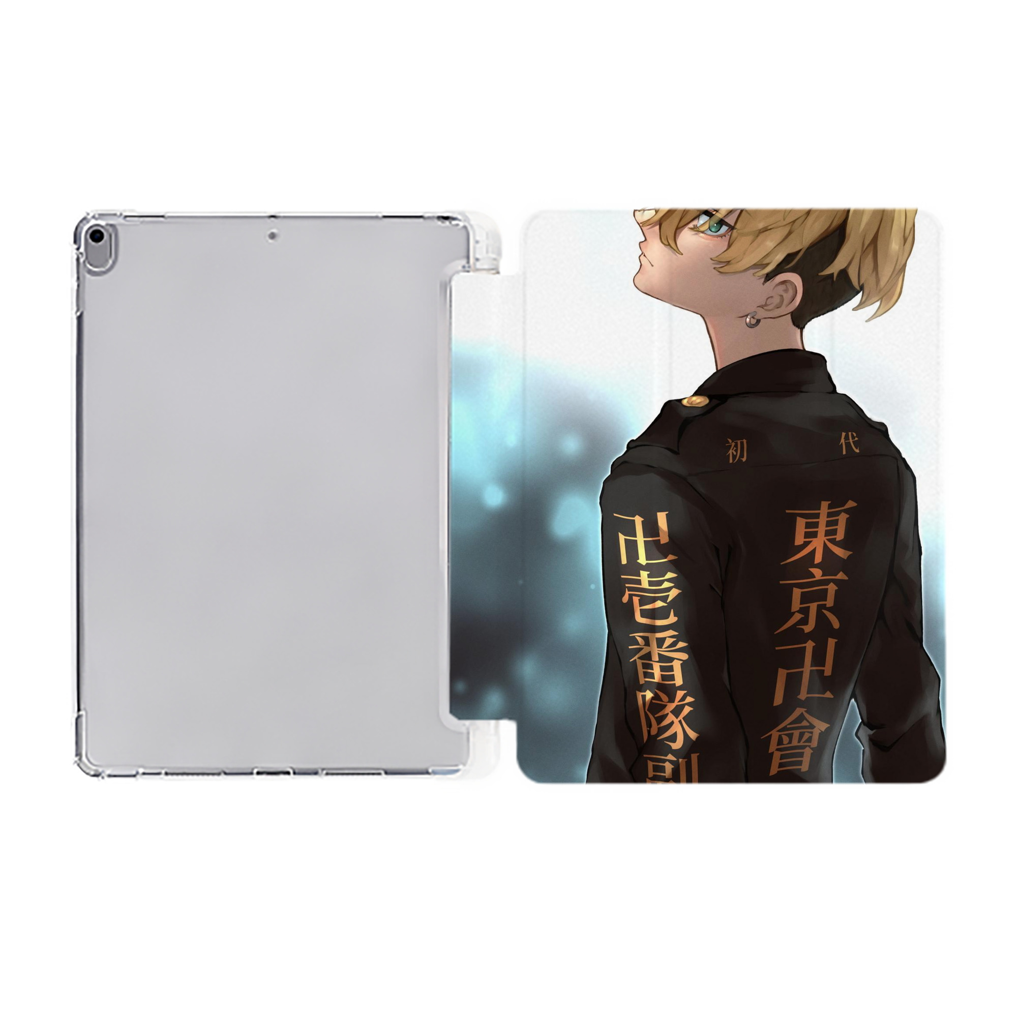 （画像用） 東京リベンジャーズ Tokyo Revengers IPad ケース ペン収納付き 三つ折りスタンド PUレザー×シリコン 対応機種9.5/10.5/10.9インチ